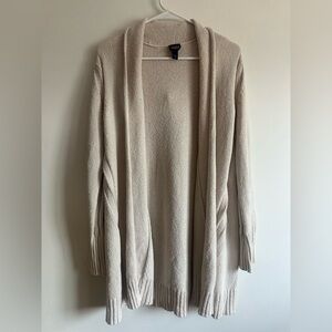 Eileen Fisher Organic Cotton Long Chunky Cream Cardigan Size Medium